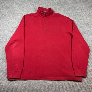 Polo Ralph Lauren Pullover Men's XXL Red Cotton 1/4 Zip Preppy Casual Gentlemen